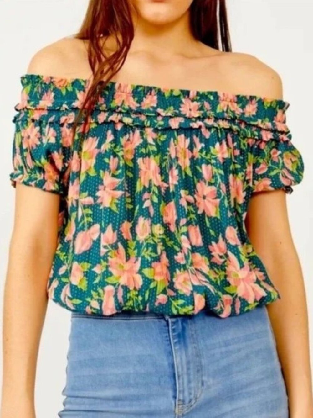 Free People Suki Boho Floral Top Size Small